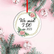 thumbnail image 3 of Adornos colgantes navideños redondos de cerámica de porcelana esmerilada simple y doble, pieza colgante, 3 of 6
