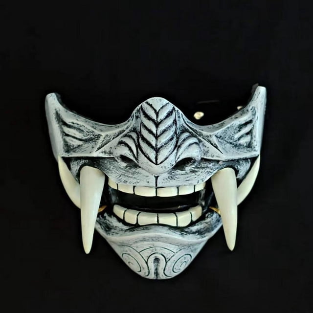 Máscara japonesa Demon Samurai Kabuki Devil Half Face Mask Cosplay