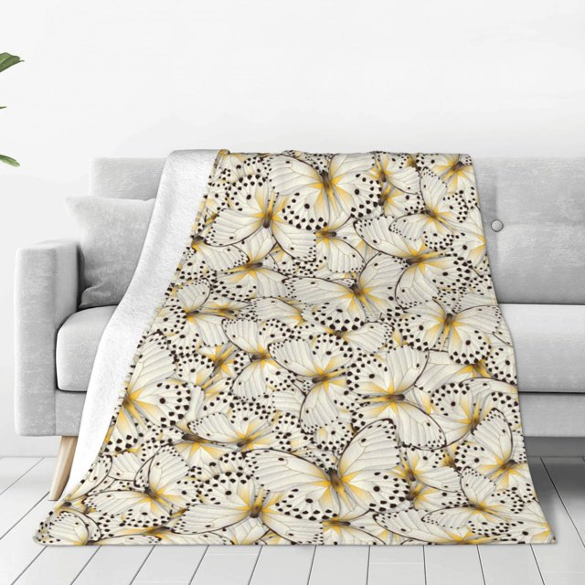 Balery Different Butterflys Manta de Felpa Suave y Acogedora – Cobija de Franela Aterciopelada para Cama, Lavable y Cálida para Sofá, Mascotas, Transpirable-80"x60"