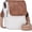 Beige+brown, variant on Small Crossbody Bags for Women Trendy,Leather Triple Compartment Cell Phone Crossbody Wallet Purses with Card Slots(Brown)