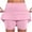 Pink, variant on LADIGASU Women's Solid Color Mid-waist Skirt Pants Sports Casual Shorts Bottoming Skirt Pants