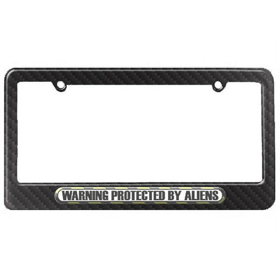 Protected By Aliens License Plate Frame