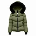 thumbnail image 4 of Womens Coats Waterproof Windproof Zip Up Winter Coats Warm Snow Jacket Winter Jacket Outerwear with Pockets,Coats for Women Army Green L, 4 of 5