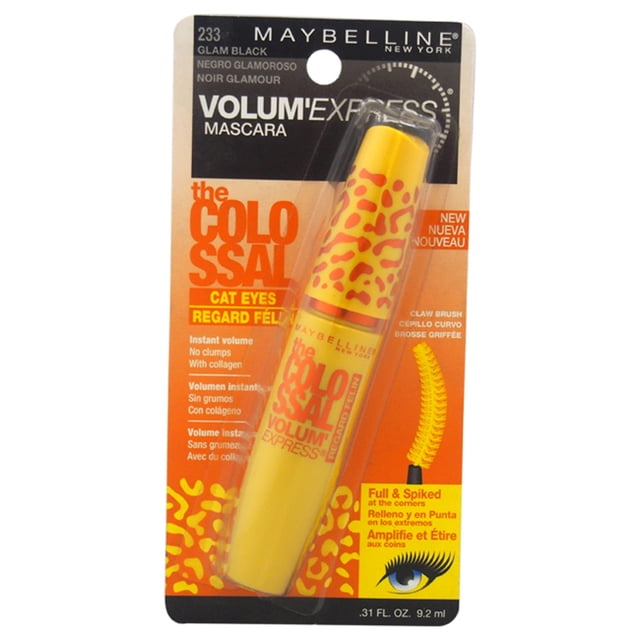 Máscara The Colossal VolumExpress Cat Eyes # 233 Glam Black Maybelline Máscara Dama 0.31 oz