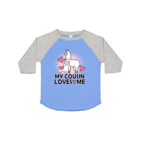 

Inktastic My Cousin Loves Me Llama Gift Toddler Toddler Girl T-Shirt