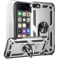 thumbnail image 1 of LAICAIW Compatible avec Coque iPod Touch 7/coque iPod Touch 6 avec 2 Protecteurs d'Écran HD, Coque Hybride Robuste Antichoc avec Support Intégré pour iPod Touch 7e/6e/5e Génération (Argent), 1 of 7