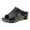 Black, variant on Rokment Women's Leopard Orthopedic Platform Wedge Dress Slides Sandals Trendy Casual Leather Hollow out Chunky High Heels Gladiator Slides Comfortable Walking Slippers for Beach Summer Black Size 6