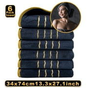 6PC Velvet Spun Towel Set Highly Absorbent Soft Bath Towel, Xinsrenus Luxury Spa Towels Quick Dry Wear Resistant, Multi-Purpose Towel for Bathroom Gym Hotel with Easy Clean