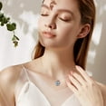 thumbnail image 3 of Bestyle Women Pure 925 Sterling Silver Butterfly Necklace March Created Aquamarine Necklaces Cute Birthstone Pendant for Butterfly Lovers, 3 of 9