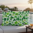 thumbnail image 4 of St. Patrick's Day Outdoor Waterproof Pillow Covers, Spring Green Lucky Irish Clovers Decorative Rectangle Throw Pillowcase Sofa Cushion Sham for Patio/Couch/Chair, 20"x12" 2 Pack, 4 of 8