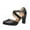 Black, variant on High Heels Shoes Women's Solid Color Buckle Round Toe Low Cut Chunky Heel High Heeled Shoes Shoes for Women Blue 40