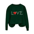 thumbnail image 3 of FDGIU Women's Valentine Pullover Sweatshirt, Cozy Heart Print Long Sleeve Top for Valentine's Day & Comfortable Trendy Style, 3 of 5