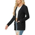 thumbnail image 6 of JWD Women's Cardigan Woolen Sweater Soft Comfortable Casual Lightweight With Pockets Black M, 6 of 7