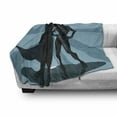 thumbnail image 3 of Superhero Soft Flannel Fleece Throw Blanket, Man and Woman Superheroes Costume Capes Night Protector in Moonlight, Cozy Plush for Indoor and Outdoor Use, 60" x 80", Blue Teal, by Ambesonne, 3 of 6