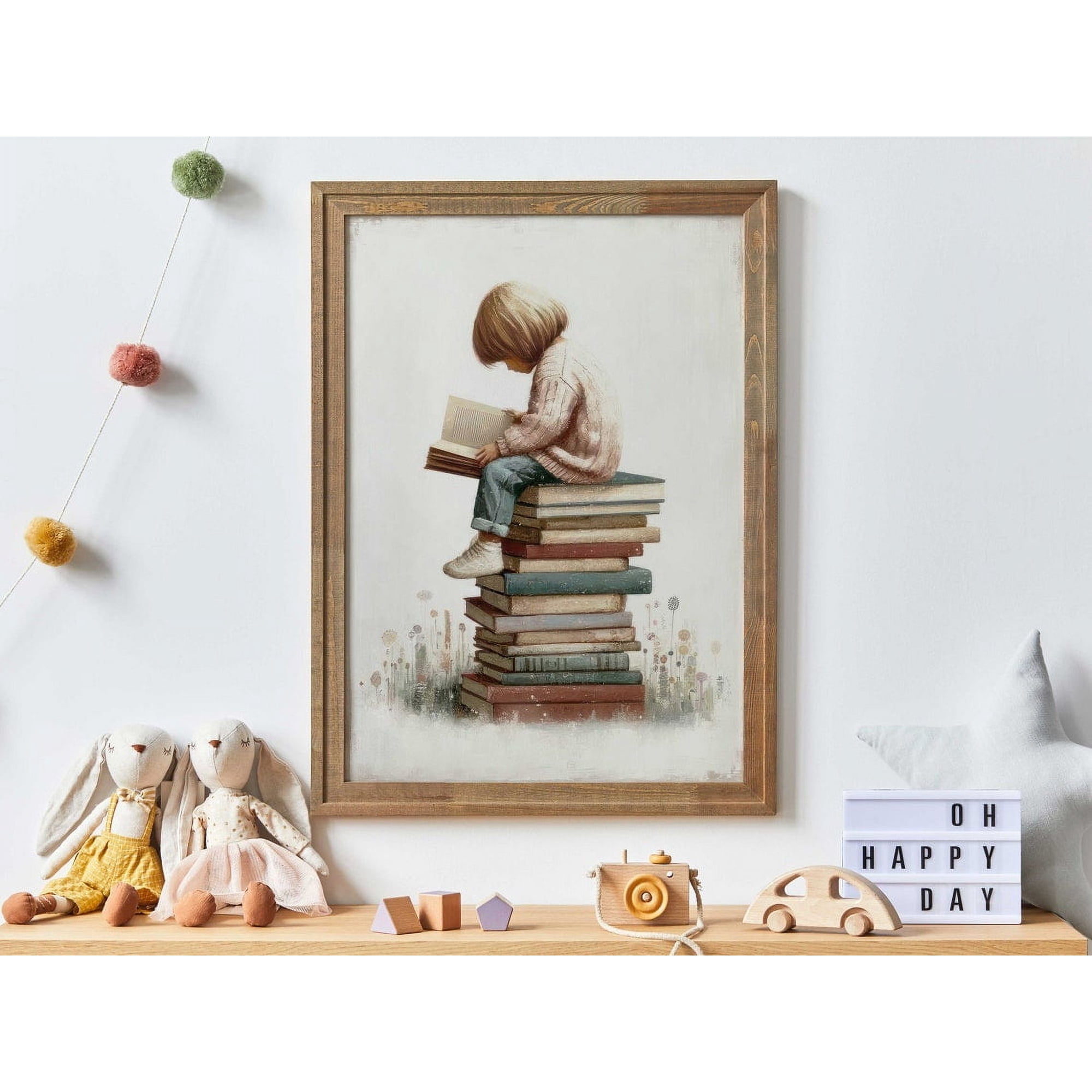 Read Decor Girl Reading Corner Wall Art Toddler Room Decor Study & Learning Decor Girls Room Or Study Room Print Kids ArtArt Modern Wall Decor Art