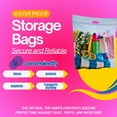 thumbnail image 2 of (2) Large Zip Lock 2Ct Storage Bags with Handle, 15x15 in. Resealable Clear Bag for Clothes Blankets Summer Vacation Travel Picnics Home Kitchen Organizer, 2 of 7