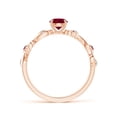 thumbnail image 2 of ANGARA Natural Ruby and Diamond Ivy Scroll Ring in 14K Rose Gold for Women (Size-5mm) | July Birthstone, Birthday, Anniversary, Jewelry Gift for Women | Natural Ruby Ring, 2 of 9