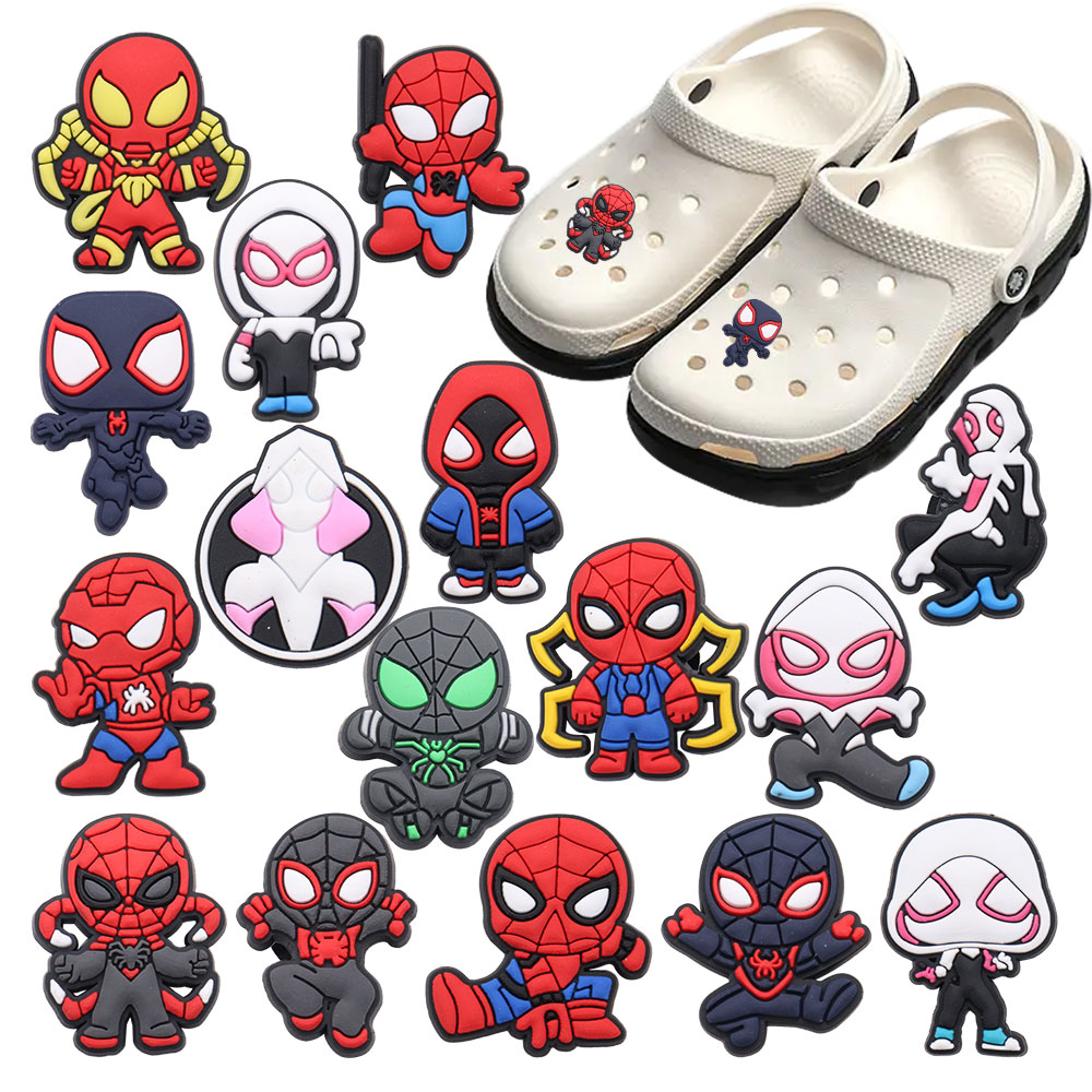 New Arrival 1pcs Shoe Charms Spider-Man Miles Spider Gwen Accessories ...