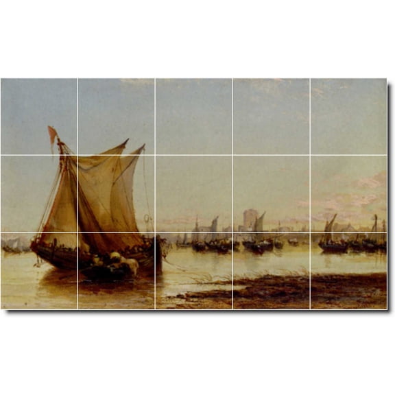 Ceramic Tile Mural-James Webb Ships Floor Tile Mural 19. 21.25" w x 12.75" h using (15) 4.25 x 4.25 ceramic tiles