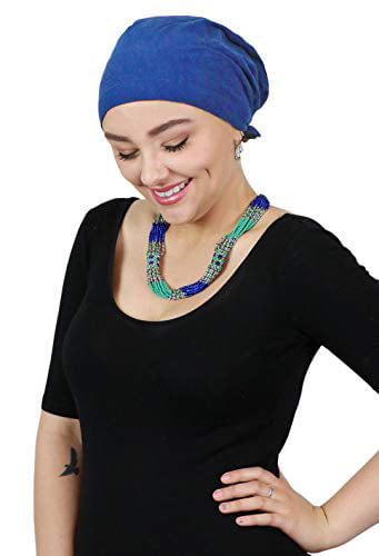 satin ready to wear! Chemo hat for women Pre tied Black with an elastic band in the back