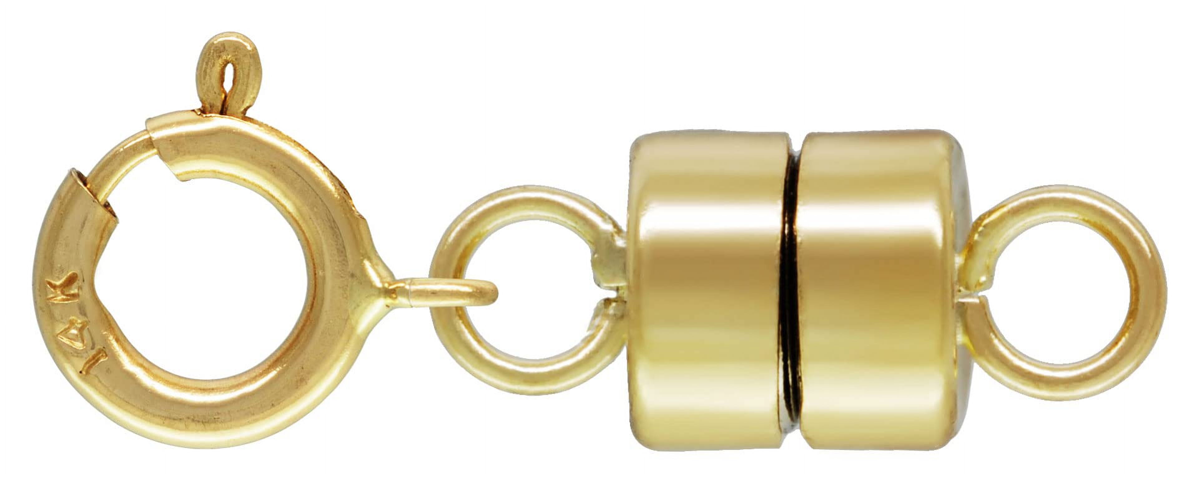 Magnetic Clasp Converter 10x4mm 14k Yellow Gold with 5mm Spring Ring