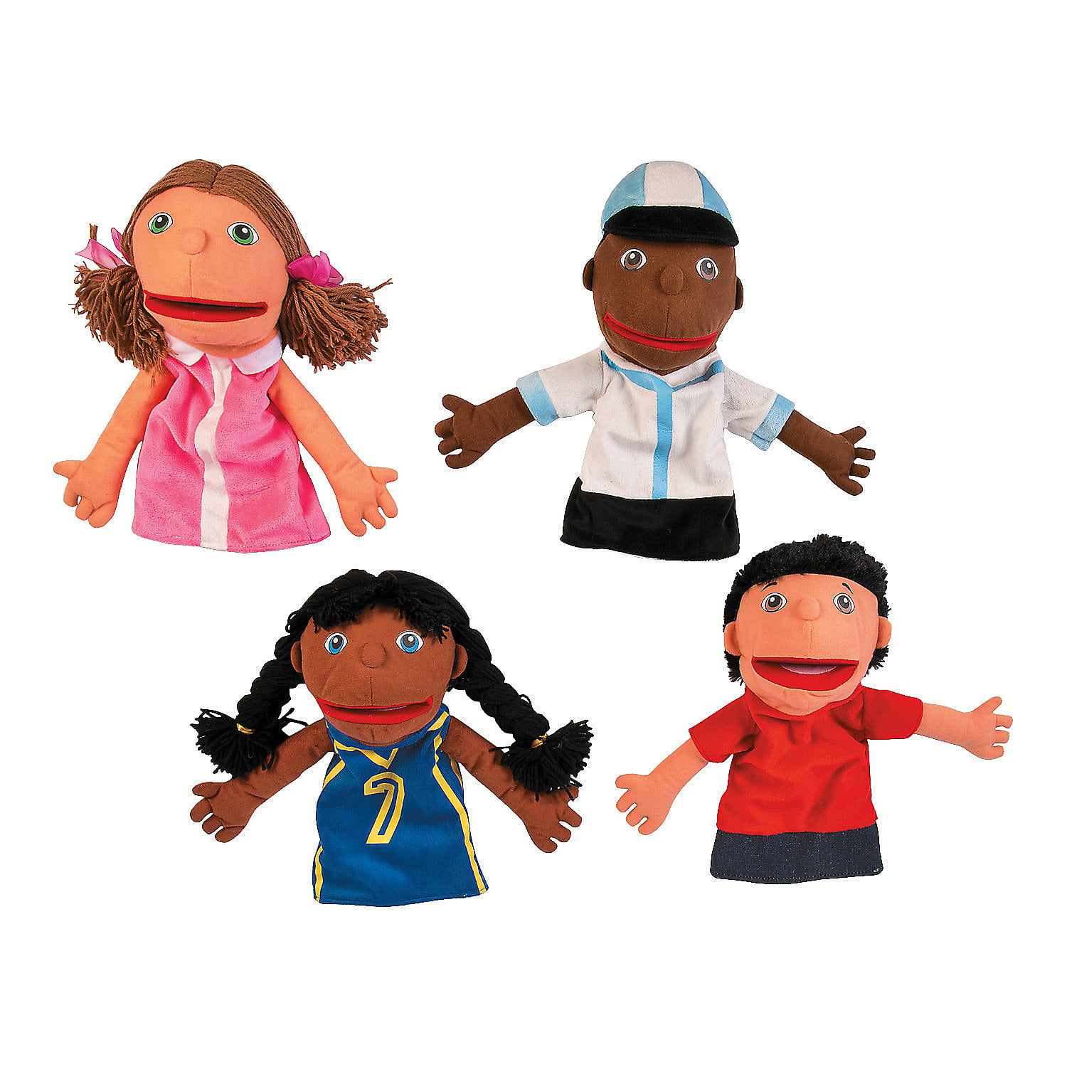 4 Pieces Toys Happy Kids Plush Hand Puppets Set 1 