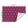 thumbnail image 3 of ZNDUO Placemats, 6 PCS Heat Resistant Stain Resistant Woven PVC Insulation Placemats, Durable Washable Elegant Table Mats for Dining-Pink Triangle Geometry, 18"x12", 3 of 6
