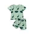 thumbnail image 2 of Bagilaanoe 2pcs Newborn Baby Boy Girl Short Pants Set Short Sleeve T Shirt Tops + Shorts 3M 6M 12M 18M Infant Casual Summer Outfits, 2 of 8