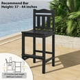 thumbnail image 5 of Tall Adirondack Bar Chair Set of 2, HDPE Patio Bar Stools with Backrest, 27.5 Inch Seat Height Tall Bistro Dining Counter Stool, All-Weather Pub Height Chair, Black, 5 of 7