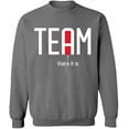 thumbnail image 2 of OXI Crewneck Sweatshirt - Team There It is, Basic Casual Sweatshirts for Men's and Women Fleece Sweatshirt Long Sleeve - Graphite Heather Large, 2 of 2