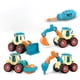 thumbnail image 3 of Paquete de 4 camiones de construcción | Set de vehículos de ingeniería para empujar y llevar | Excavadora, apisonadora y camión perforador | Juguetes educativos de construcción para niños de, 3 of 5