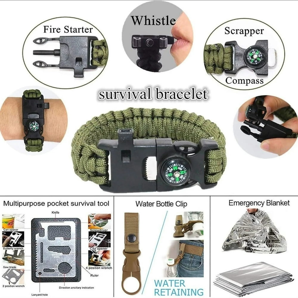 LEEYNEER Gifts for Men Dad Husband Him Fathers Day  Survival Gear and Equipment 12 in 1  Survival Kits  Cool Unique Fishing Hunting Anniversary Birthday Gifts for Him Teen Boy Boyfriend W