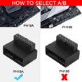 thumbnail image 4 of Qianrenon Usb 3.0 19/20 Pin Adaptador De 90 Grados Macho A Hembra L Giro En Ángulo Recto Para Placa Base De Escritorio Conector Interno En Ángulo Hacia Arriba (Ph19A), 4 of 5