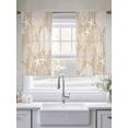 thumbnail image 4 of Brown Beige Coastal Sheer Curtains 54 Inch Length 2 Panels Set, Nautical Coral Starfish Shell Seahorse Ocean Voile Window Treatment Rod Pocket Short Kitchen Curtains Drapes for Bedroom 52"x54"x2, 4 of 7