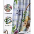 thumbnail image 6 of Easter Eggs Blackout Curtains 90 Inch Length 2 Panels Set for Living Room Bedroom, Watercolor Flowers Plants Eggs Butterfly Blue Plaid Privacy Window Treatment Thermal Black Out Drapes 52"x90", 6 of 8