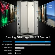 WAVLINK Thunderbolt 4 Quad Display Dock (15-in-1), WAVLINK 40Gbps Docking Station with 98W Laptop Charging, Single 8K@30Hz Quad 4K@60Hz, 2.5G RJ45, SD V4.0, 10Gbps USB3.1 for MacBook Pro/Air and More