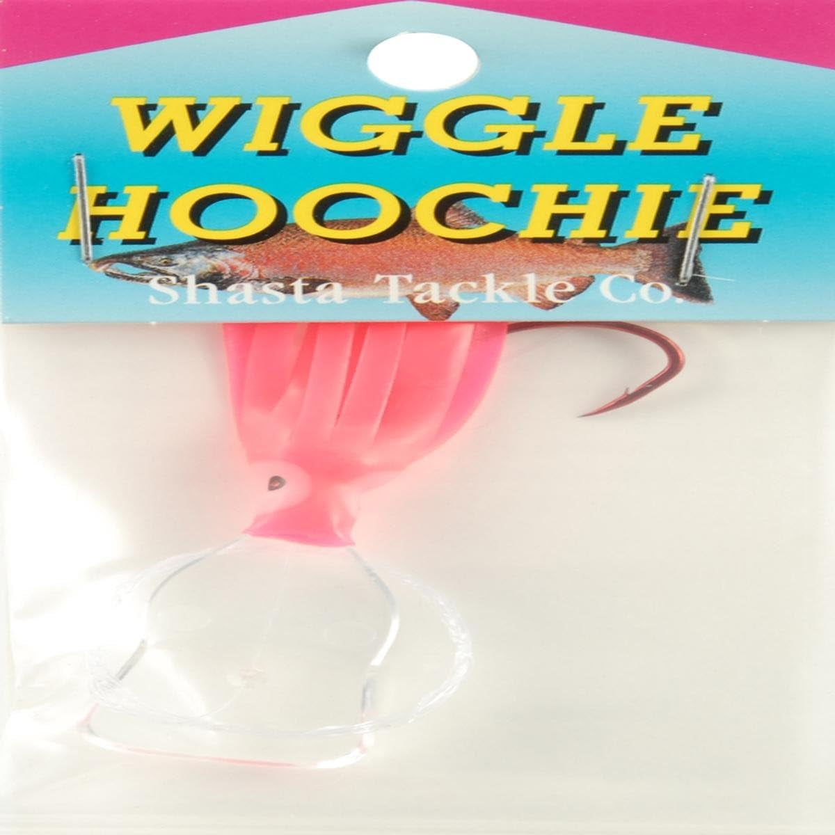(3 pack) Mack's Lure Pee Wee Wiggle Hoochie 36" 14lb Mono 2 #2hks Hot Pink Glow 1.5"