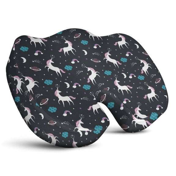 Premium Unicorn Pattern Memory Foam Seat Cushion Ergonomic Chair Pad for Office Chair, Car, Airplane & Bleachers Sciatica, Tailbone Hip & Back Pain Relief - Chair Cushion for Long Office Workers.