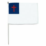 12x18 12"x18" Jesus Christ Christian Religious Cross Stick Flag 30" Wooden Staff