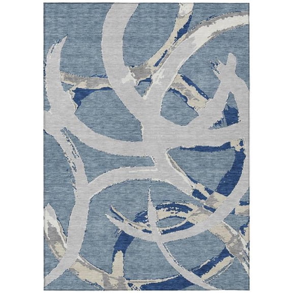 HomeRoots 599128 9 x 12 ft. Gray Abstract Washable Indoor & Outdoor Rectangle Area Rug
