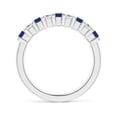 thumbnail image 2 of ANGARA Natural Blue Sapphire and Diamond Semi Eternity Wedding Ring in 14K White Gold for Women (Size-2.6mm) | September Birthstone, Anniversary, Jewelry Gift for Women | Natural Blue Sapphire Ring, 2 of 11