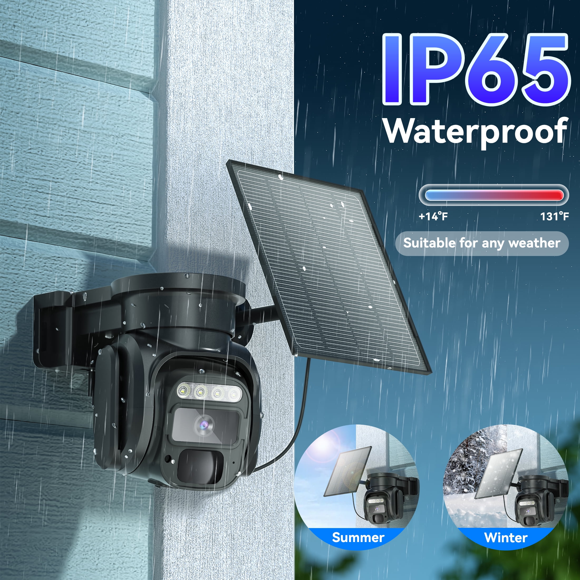 Runofast 4G LTE Cellular Security Camera, No WiFi Security Cameras with SIM Card, Wireless Outdoor Solar Cellular Camera Without Internet with PIR Detection, 2-Way Audio, US Version