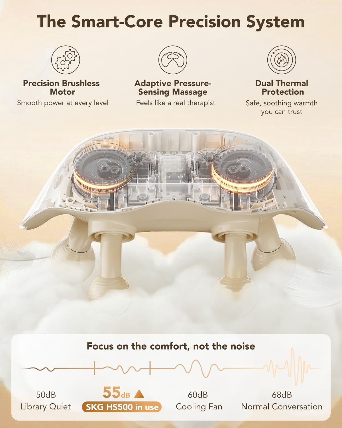 SKG Cordless Neck Massager, Portable Electric Device Featuring Multiple Intensity Levels and Comfortable Warm Function, Designed for Daily Relaxation at Home or Office
