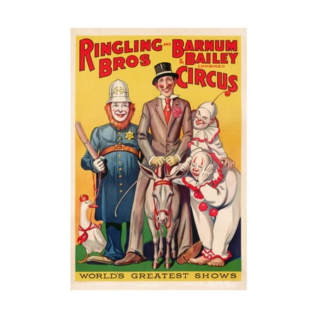 Poster Advertising 'Ringling Brothers and Barnum and Bailey Combined Circus', C.1938 Print Wall
