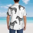 thumbnail image 6 of Wild Animals Zebra Hawaiian Shirts For Men, Summer Short-Sleeve Relaxed-Fit Button-Down Shirts Small, 6 of 9