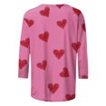 thumbnail image 4 of Mifsaly Plus Size Valentines Tops for Women 3/4 Sleeve Hearts Print Shirts Cozy Breathable Valentine T-Shirts Girlfriend Gifts Blouse Hot XXXXXL, 4 of 6