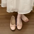 thumbnail image 5 of Gpaecead Women's Bow Flats Solid Color Patent Leather Slip On Soft Sole Comfort Versatile Casual Work Shoes, Pink, 5 of 8