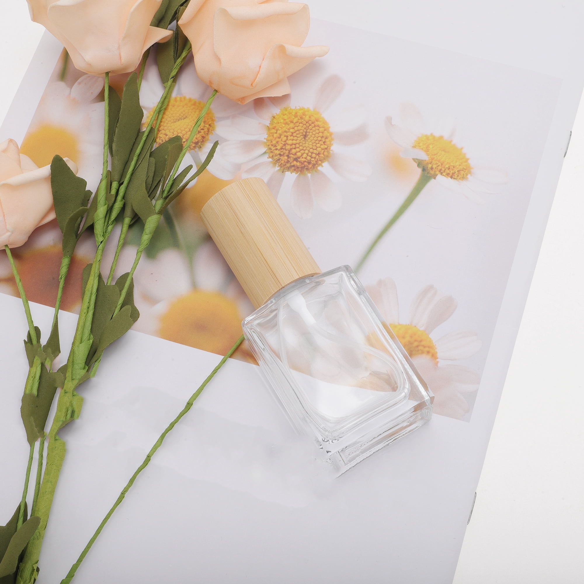 Unique Bargains Perfume Bottle 30ml/1oz Gold Tone 1 Pcs Flat Square Bottle
