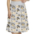 thumbnail image 1 of Women's Summer Grungy Design Fruit Pattern A-line Printed Skirt Casual Wear, 3XL, Grey Yellow, by Ambesonne, 1 of 1