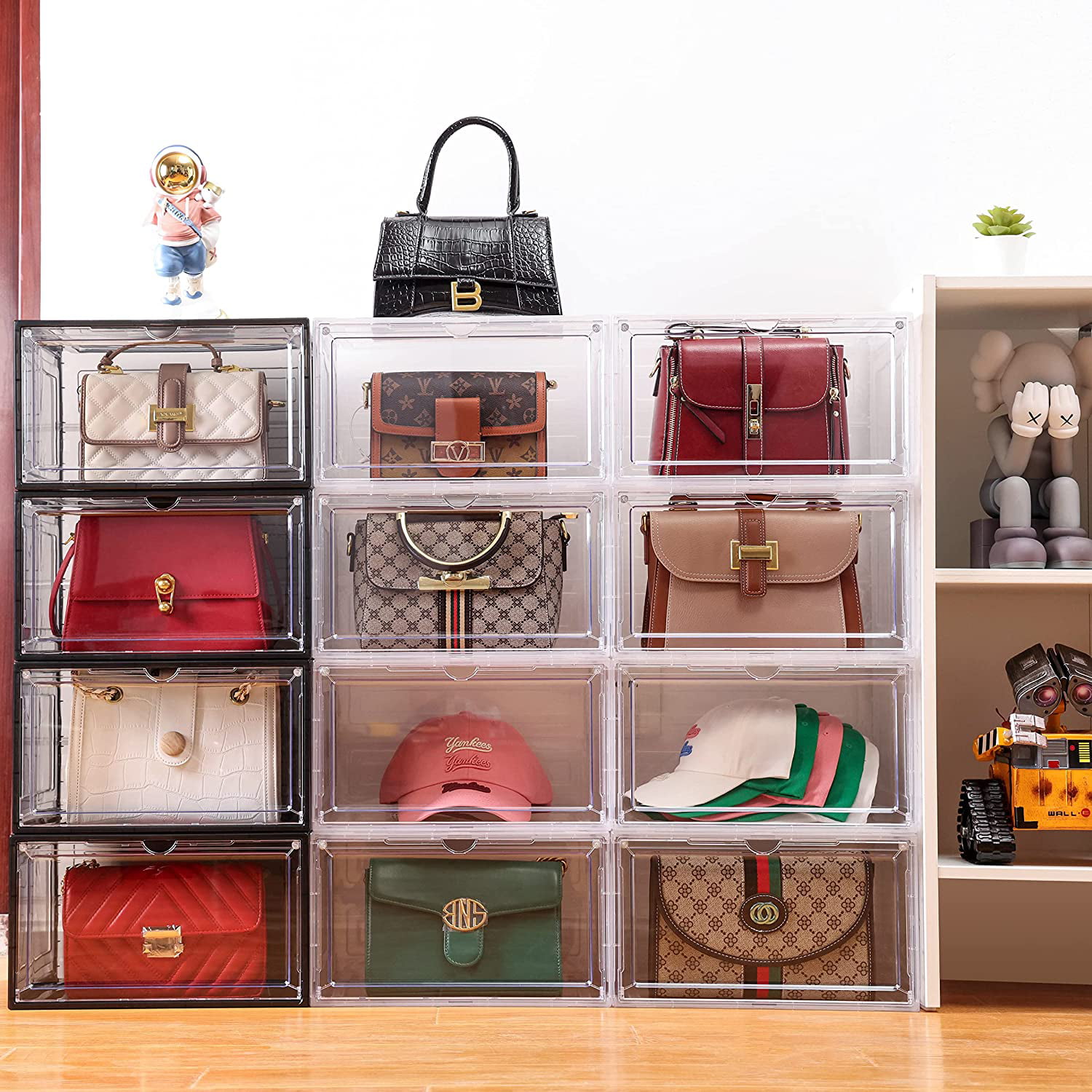 Buy MyGift Clear Acrylic Purse Organizer for Closet or Dresser Drawer with  3 Divided Section for Wallets, Small Handbag, Clutch, Home or Retail  Display Online at desertcartCyprus